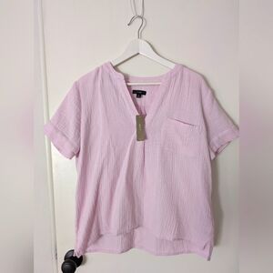 J.Crew v-neck double-gauze short sleeve popover top (NWT)